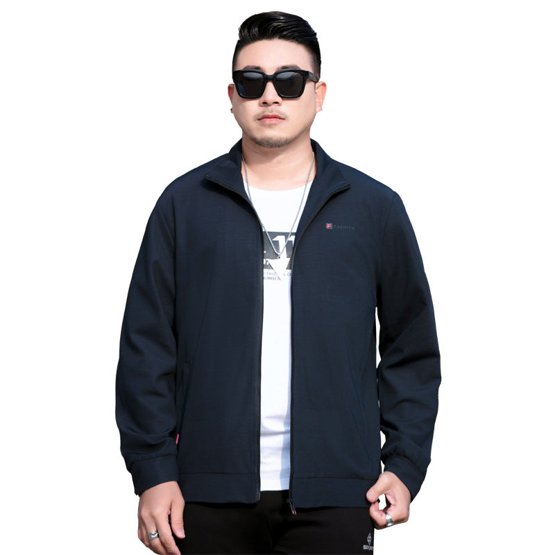 Men's Lightweight Casual Jacket with Zipper and Stand Collar Chichicherry