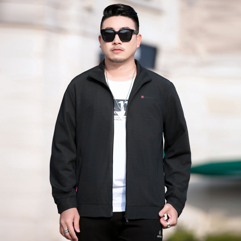 Men's Lightweight Casual Jacket with Zipper and Stand Collar Chichicherry
