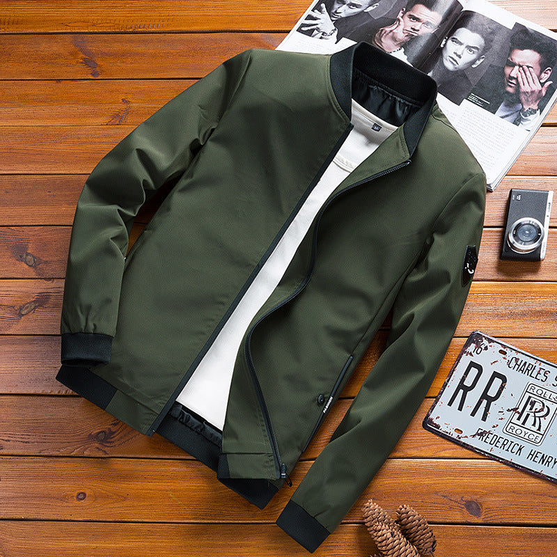 Men's urban lightweight bomber jacket with concealed two-way zipper, ribbed cuffs and arm pocket Chichicherry