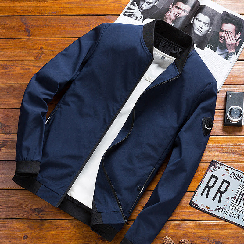 Men's urban lightweight bomber jacket with concealed two-way zipper, ribbed cuffs and arm pocket Chichicherry