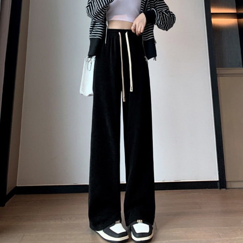 Kord wide trousers with a soft drape