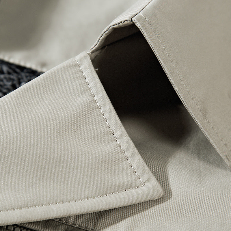 Men's short coat with teddy lining, lapel collar, and side pockets Chichicherry