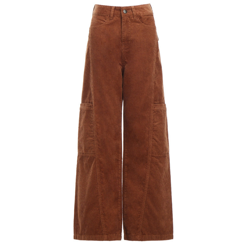 Retro Cord Pants with Wide Leg