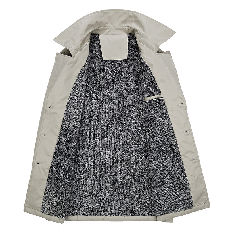 Men's short coat with teddy lining, lapel collar, and side pockets Chichicherry