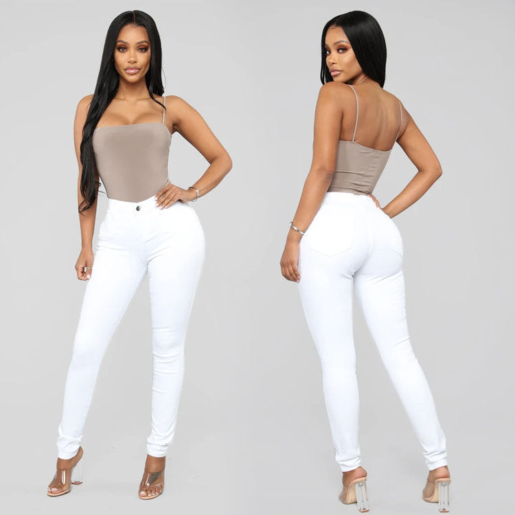 Ladies High-Rise Sculpting Skinny Jeans with Shaping Hip Lift Chichicherry