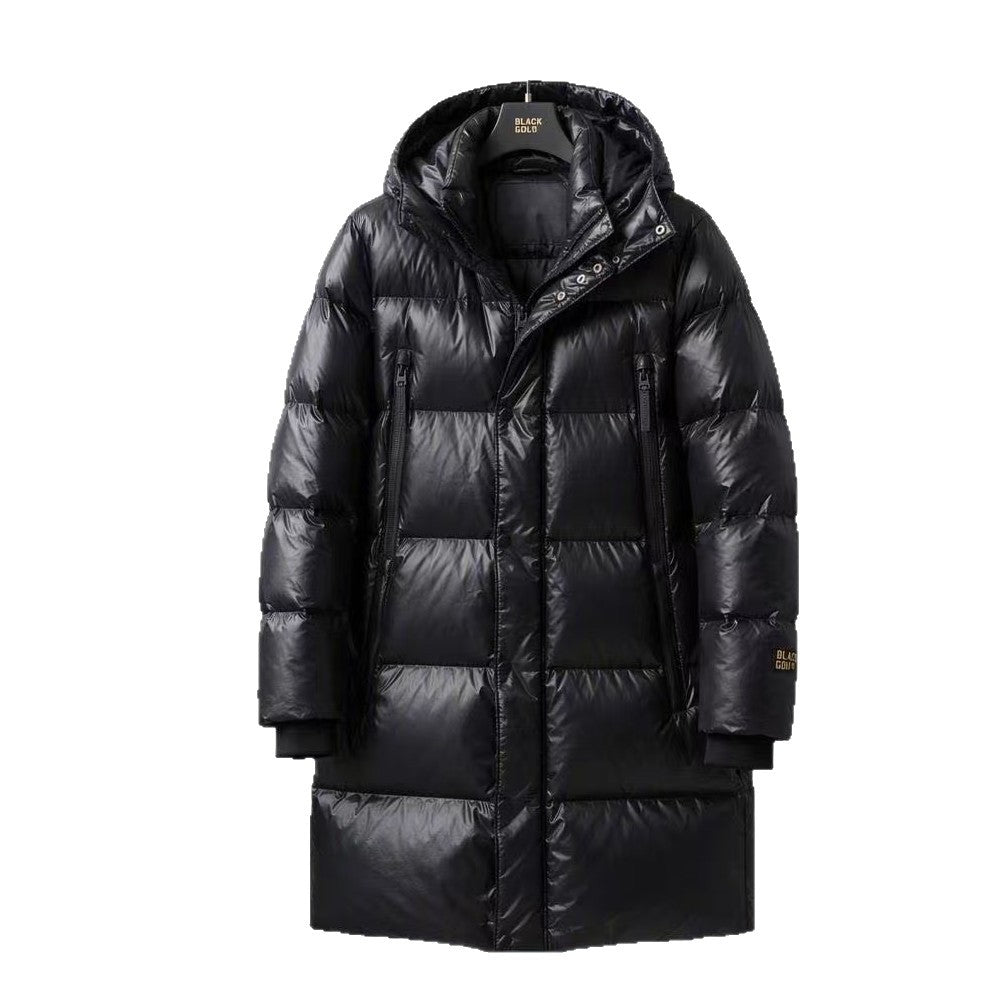 Mid-length down jacket for women, lined with white duck down