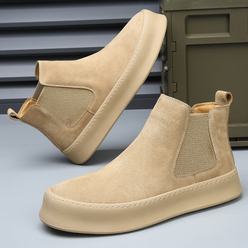Men's Chelsea boots made of genuine leather, lined