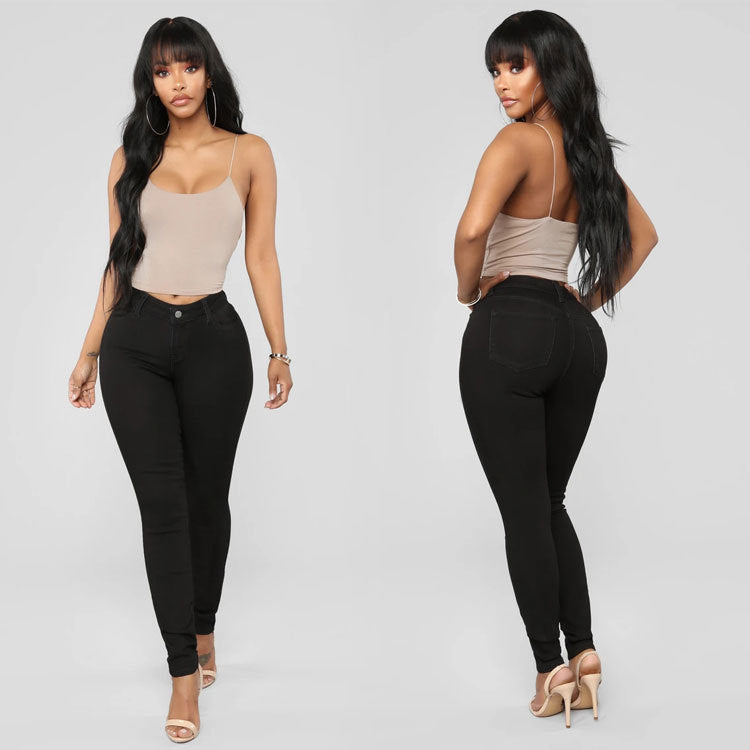 Ladies High-Rise Sculpting Skinny Jeans with Shaping Hip Lift Chichicherry