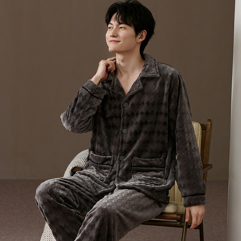Men's Pajama Set, Flannel, Warm