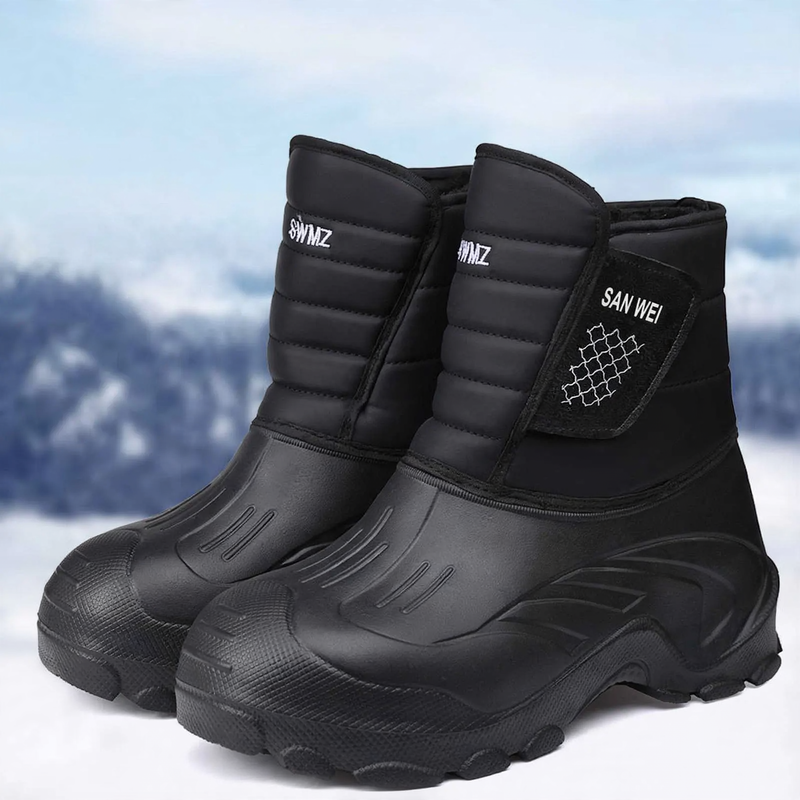 Winter snow boots for men, lined, short