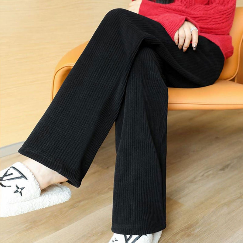 Chenille Wide Pants, loosely cut