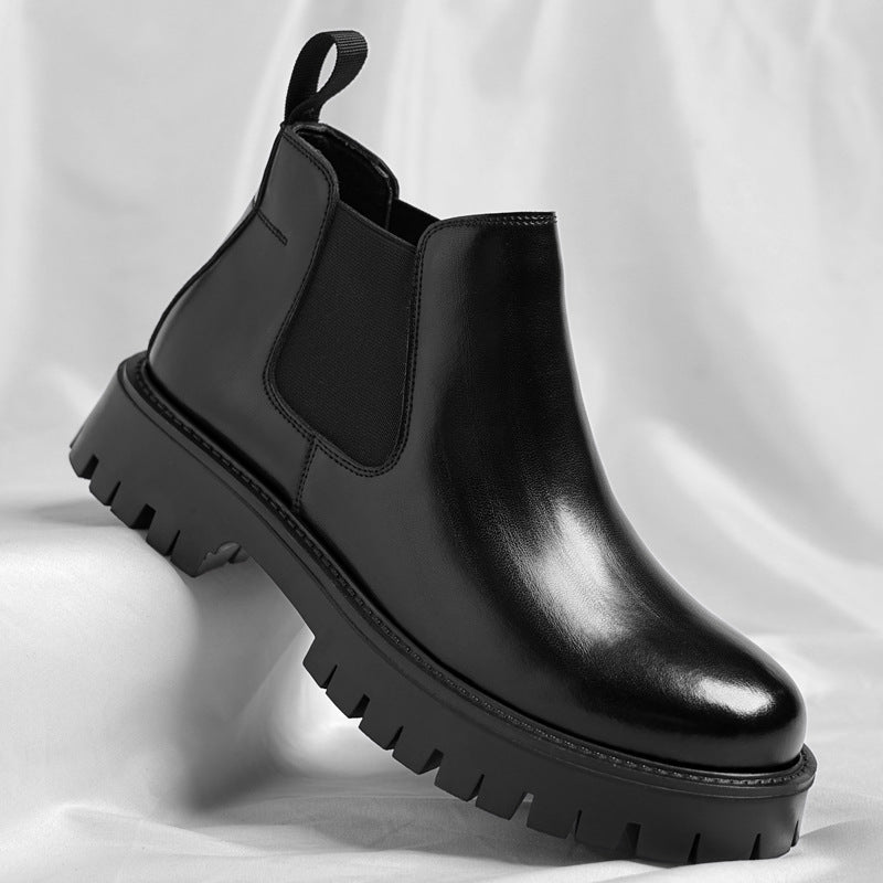 Men's Chelsea boots, ankle-high, slip-resistant, synthetic leather