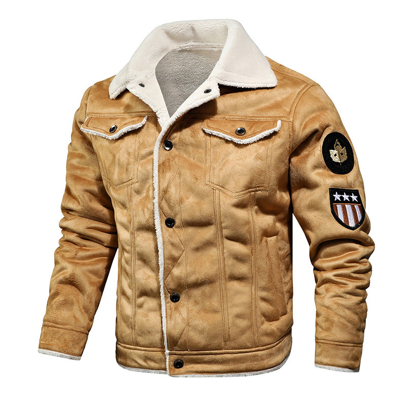 Men's faux leather pilot jacket with teddy lining and vintage wash Chichicherry