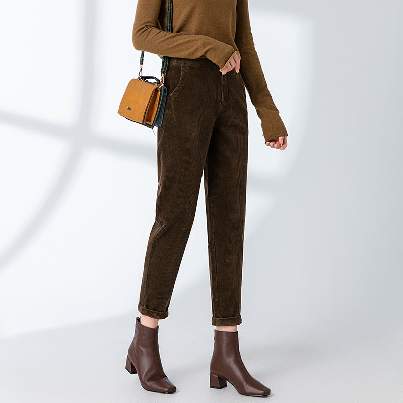 Women’s Corduroy Pants, loose fit, 7/8 length