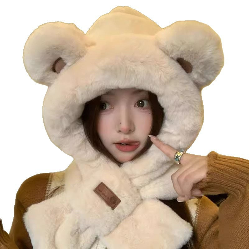 Fluffy winter set with ear protection