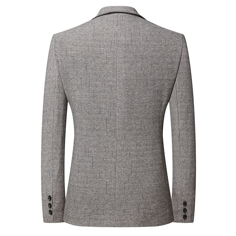 Men's Tailored Business Blazer in Structured Wool Blend Chichicherry