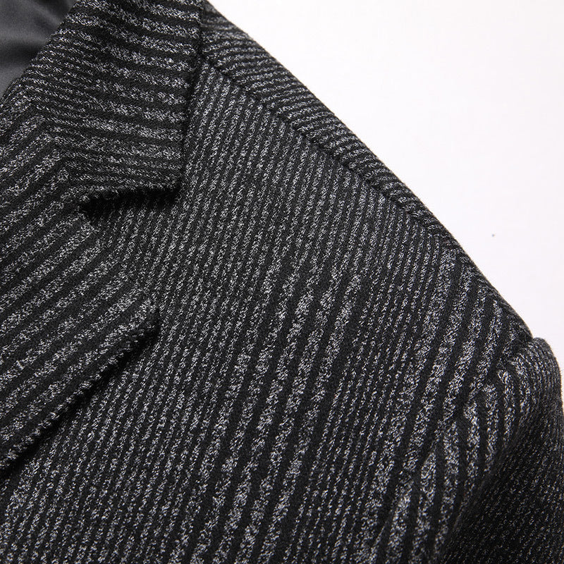 Men's Tailored Business Blazer in Structured Wool Blend Chichicherry