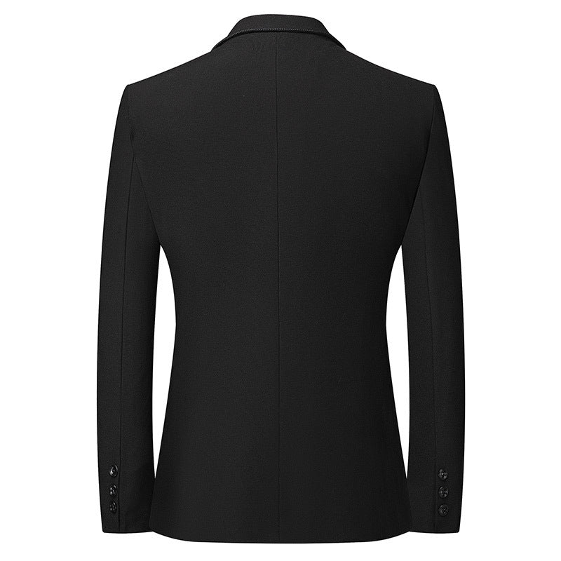 Men's Single-Breasted Business Blazer in Slim Fit with Narrow Lapels and Chest Pocket Chichicherry