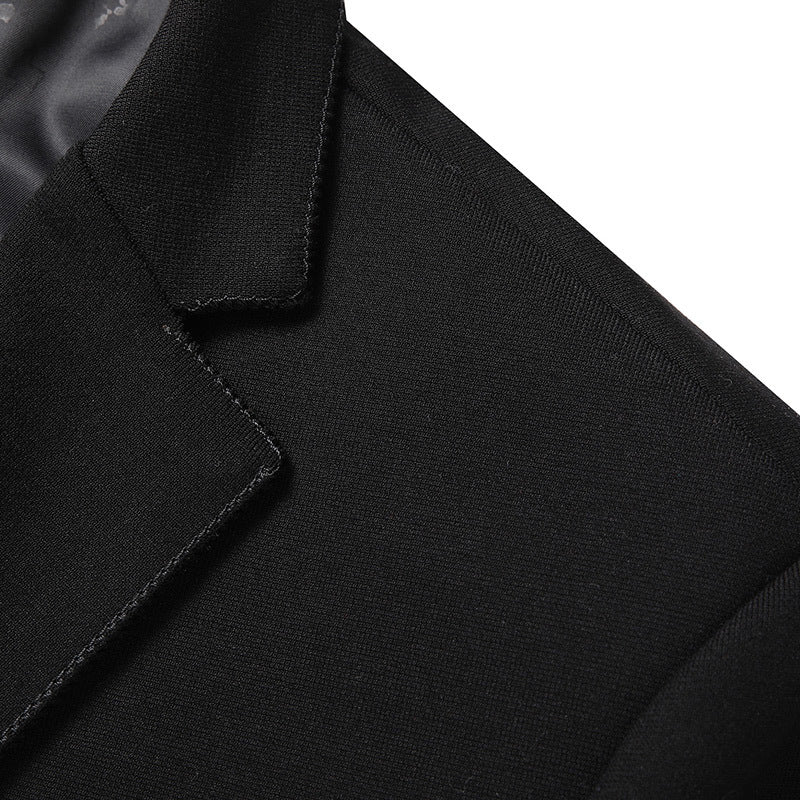 Men's Single-Breasted Business Blazer in Slim Fit with Narrow Lapels and Chest Pocket Chichicherry
