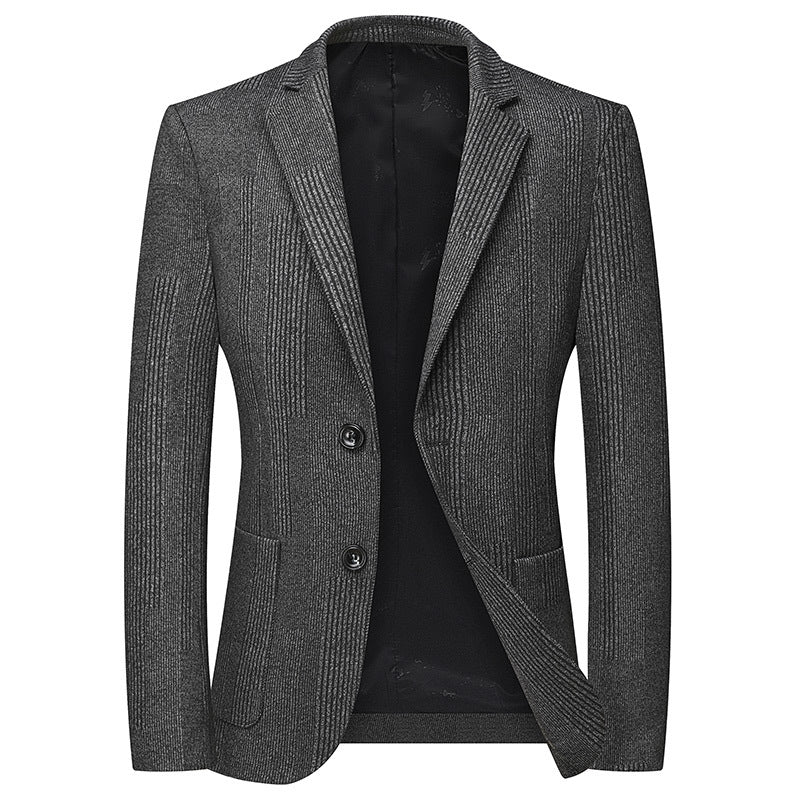 Men's Tailored Business Blazer in Structured Wool Blend Chichicherry