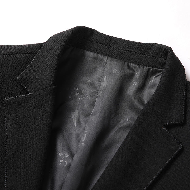Men's Single-Breasted Business Blazer in Slim Fit with Narrow Lapels and Chest Pocket Chichicherry