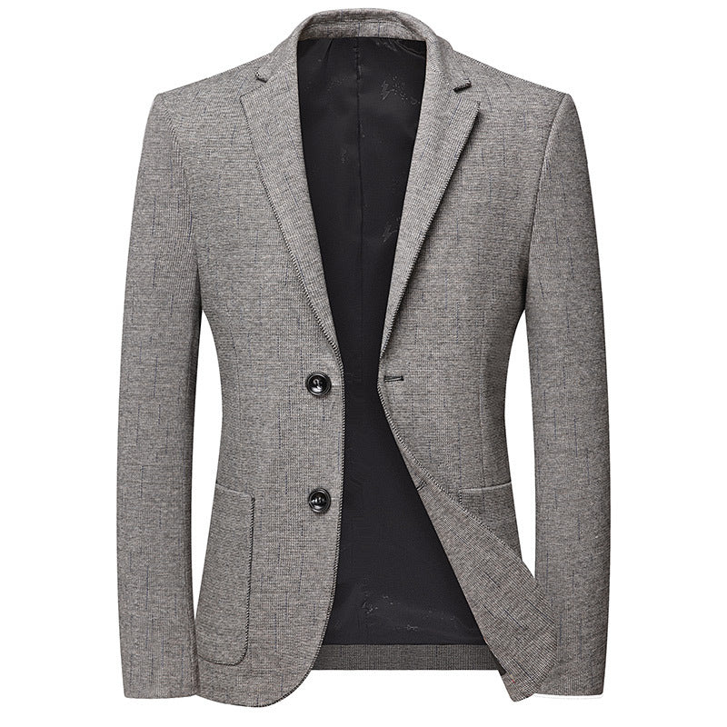 Men's Tailored Business Blazer in Structured Wool Blend Chichicherry
