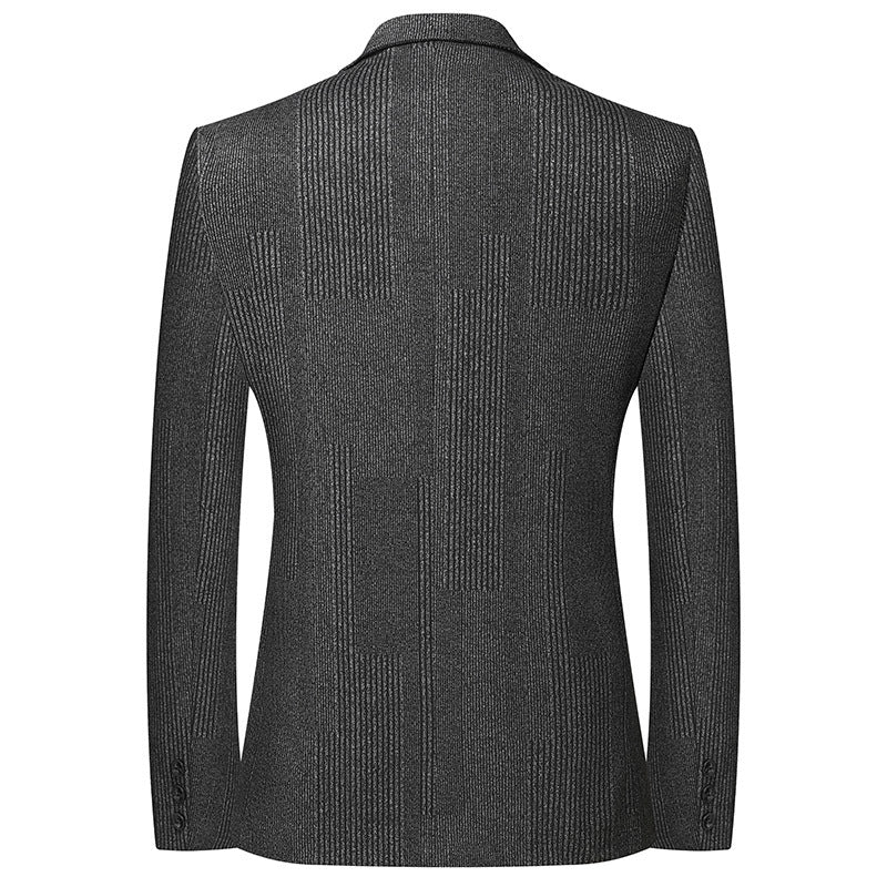 Men's Tailored Business Blazer in Structured Wool Blend Chichicherry