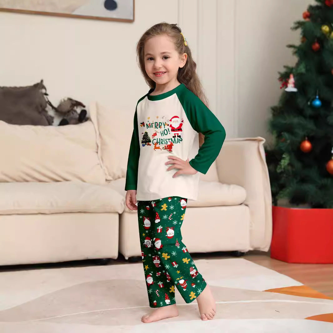 Christmas Family Pajamas with Snowflakes and Santa Claus