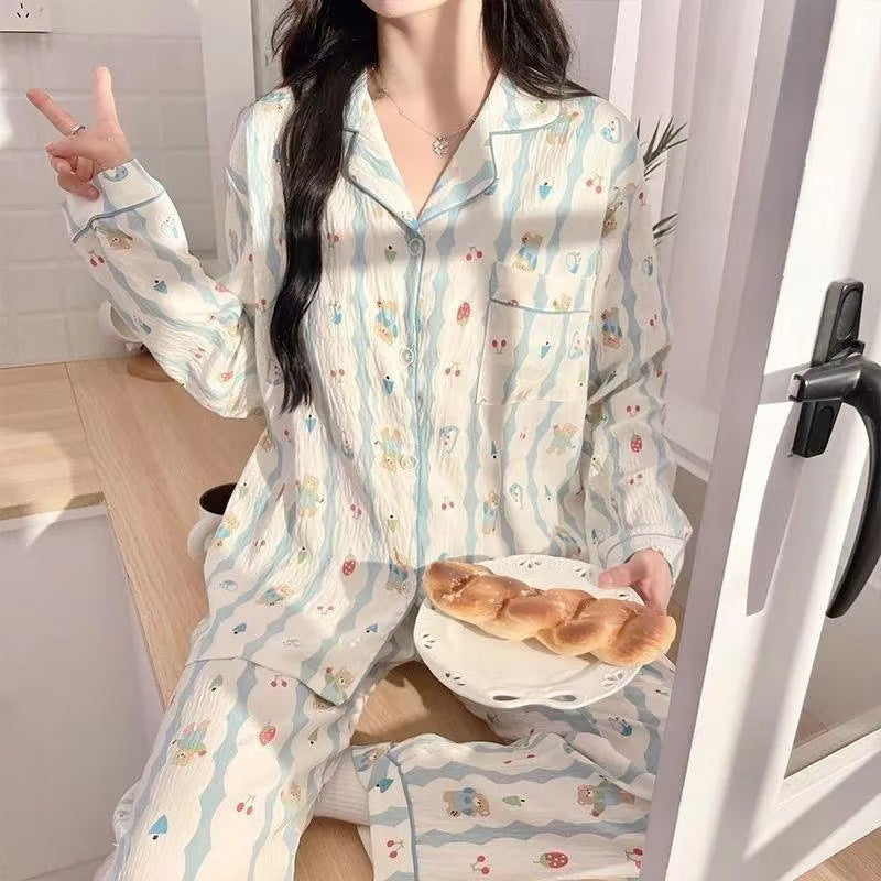 Women's Pajama Set, Long Sleeve, Cartoon Design