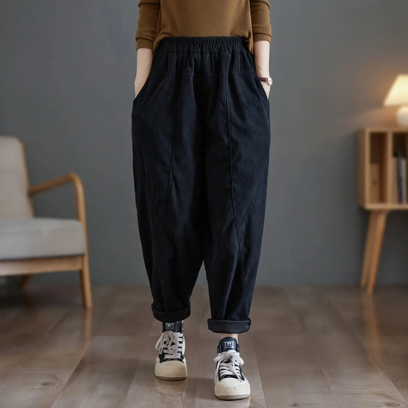 Kord-Harem pants for women, loose fit
