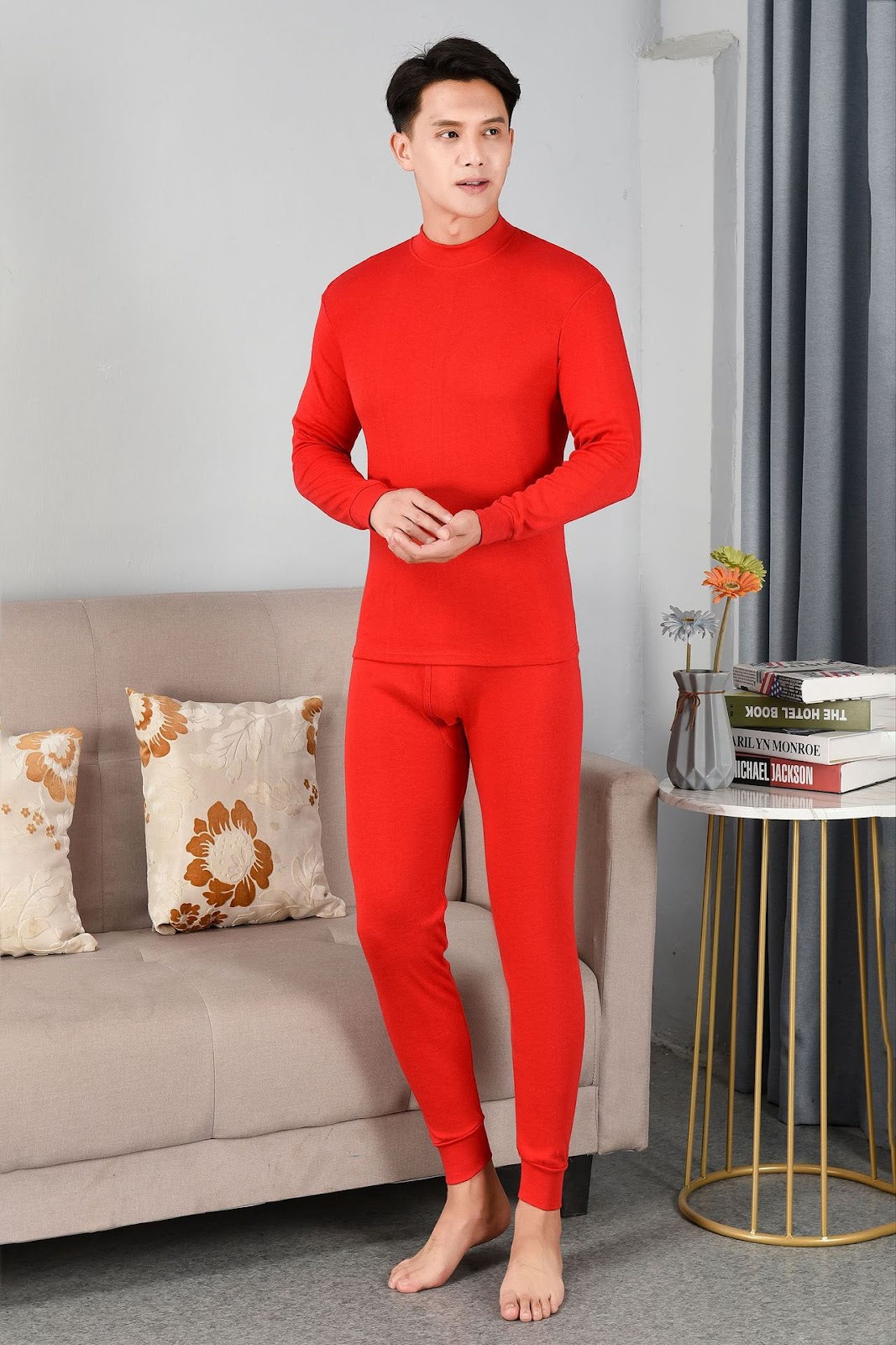 Men's Thermal Underwear Set, Lined, Round Neck