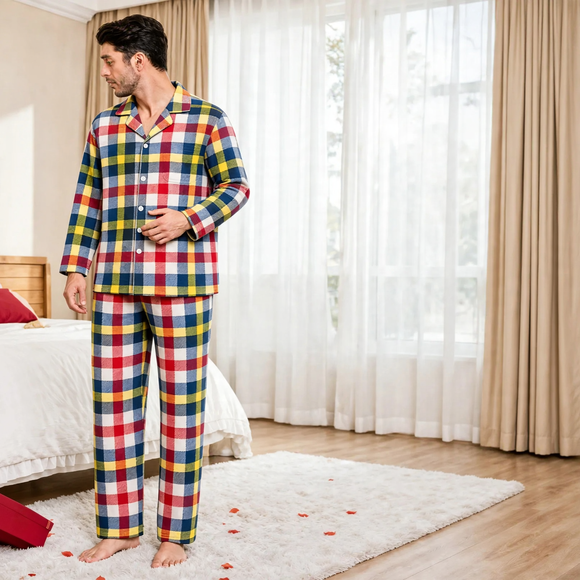 Family Pajama Set in Check Pattern