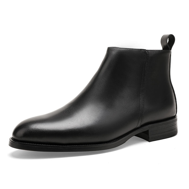 Padded men's Chelsea boots made of real leather