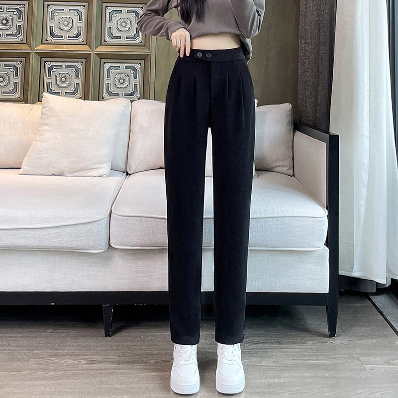 Women’s harem pants made of corduroy, casual cut