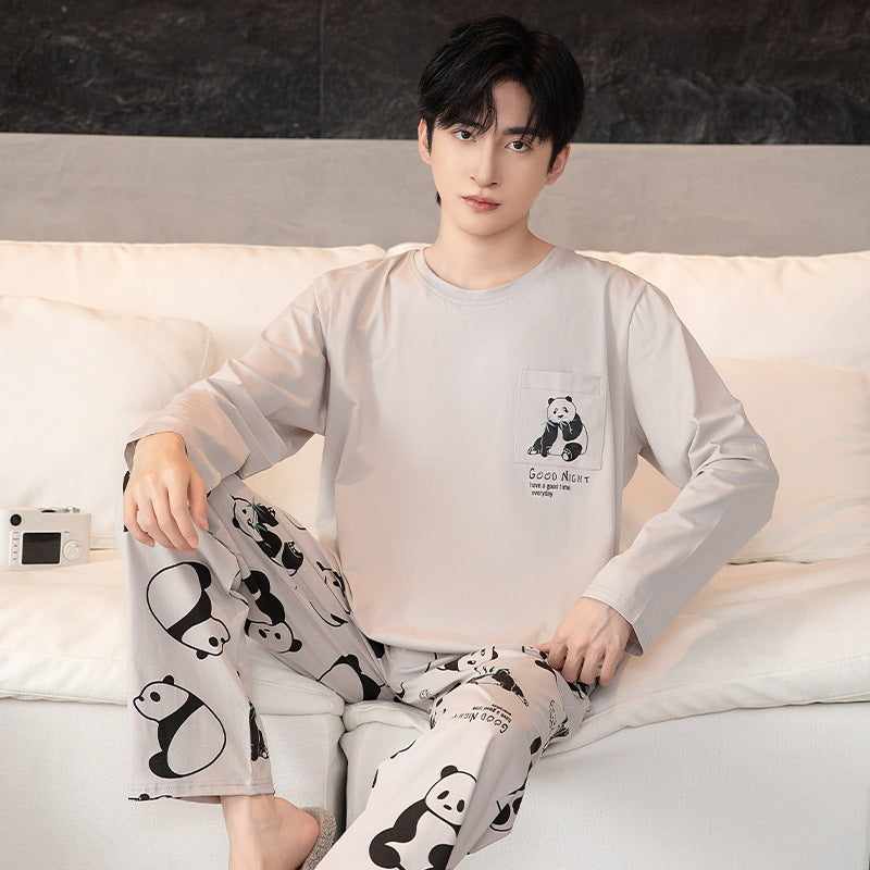 Men's Pajama Set, Crew Neck, Long Sleeve, Lightweight
