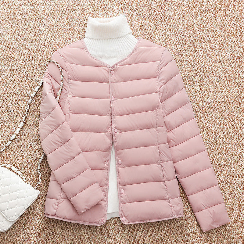 Light women's quilted jacket, short, fitted