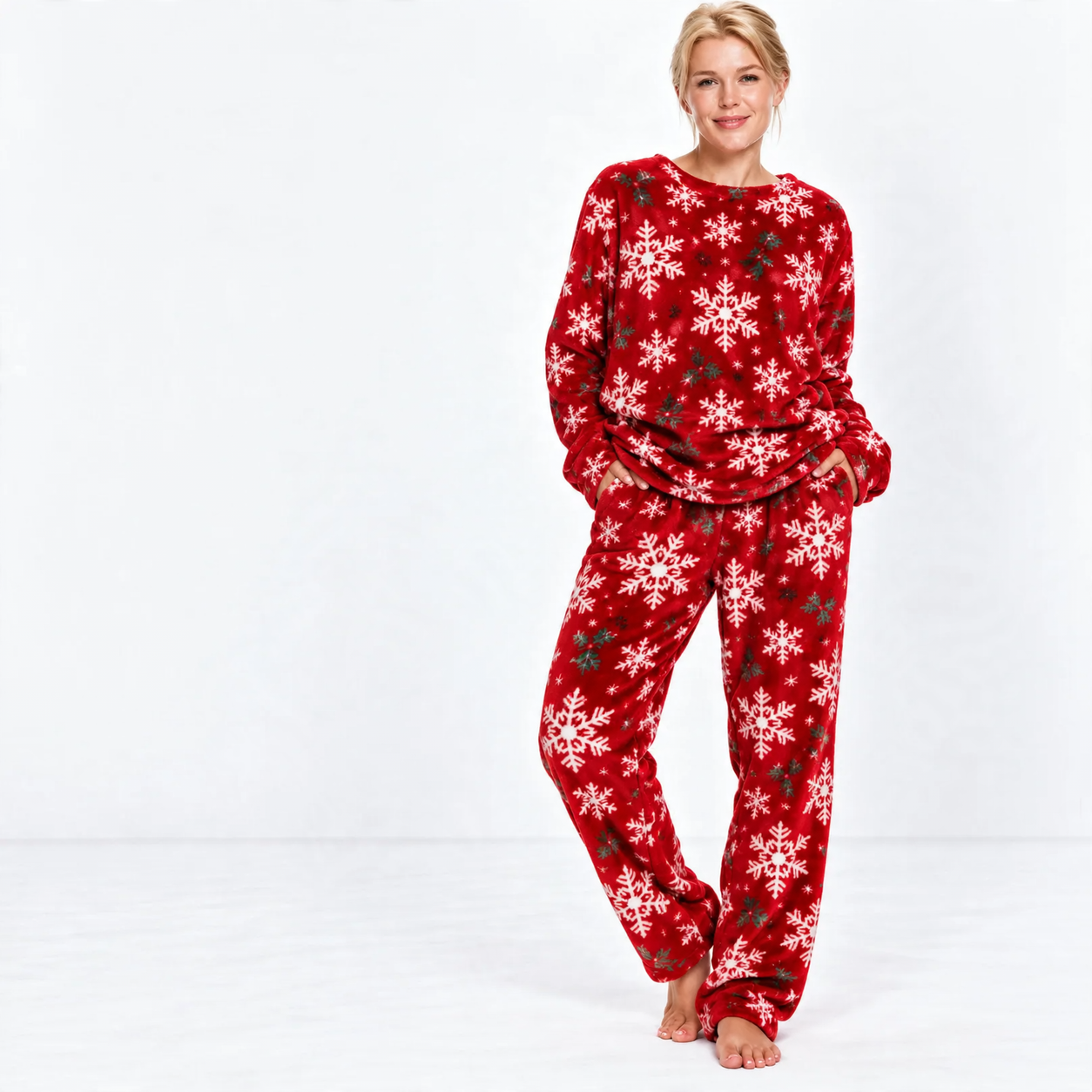 Women's Pajama Set, Long Sleeve, Round Neck