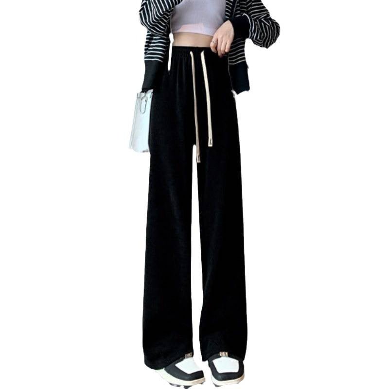 Kord wide trousers with a soft drape