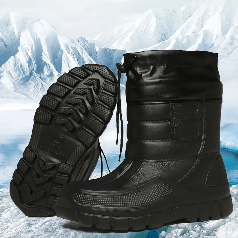 Men's winter boots, lined, slip-resistant, mid-height shaft