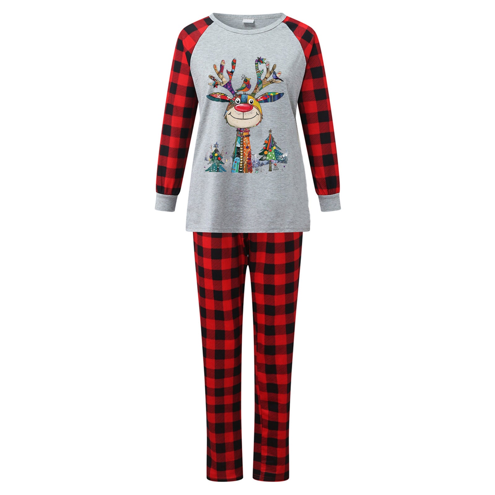 Family Pajama Set with Check Pattern