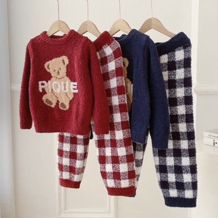 Family Pajama Set, festive bear design