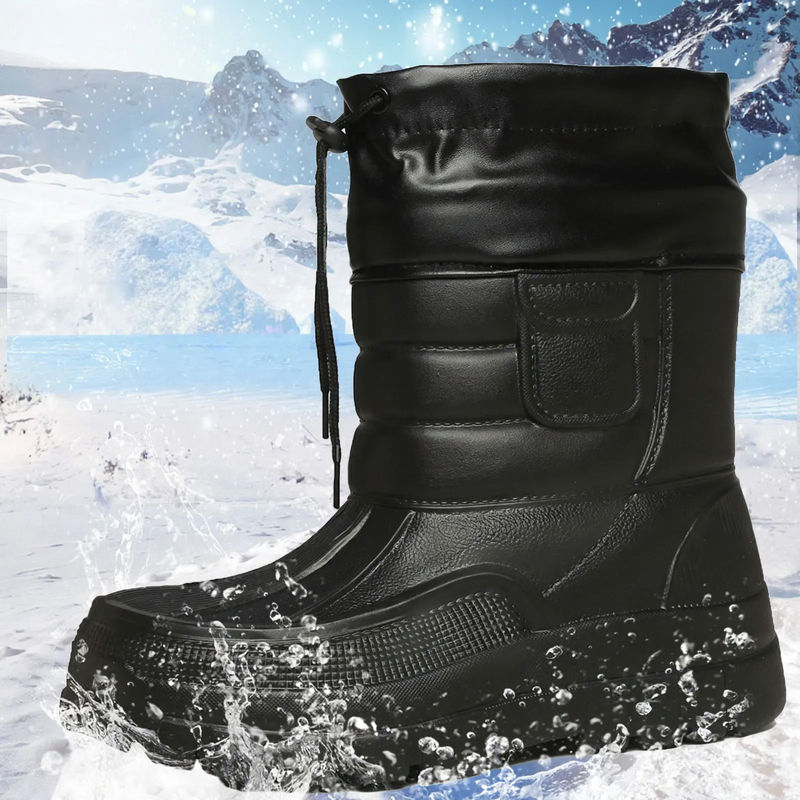 Men's winter boots, lined, slip-resistant, mid-height shaft