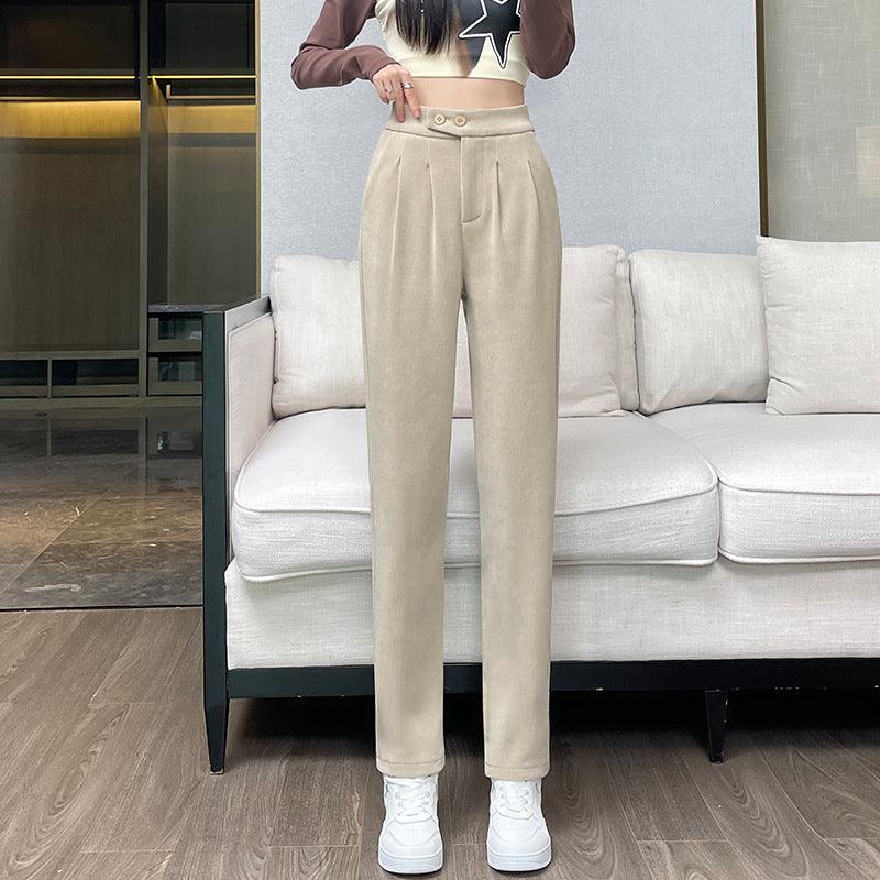 Women’s harem pants made of corduroy, casual cut