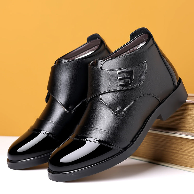 Padded men's winter boots, PU upper material