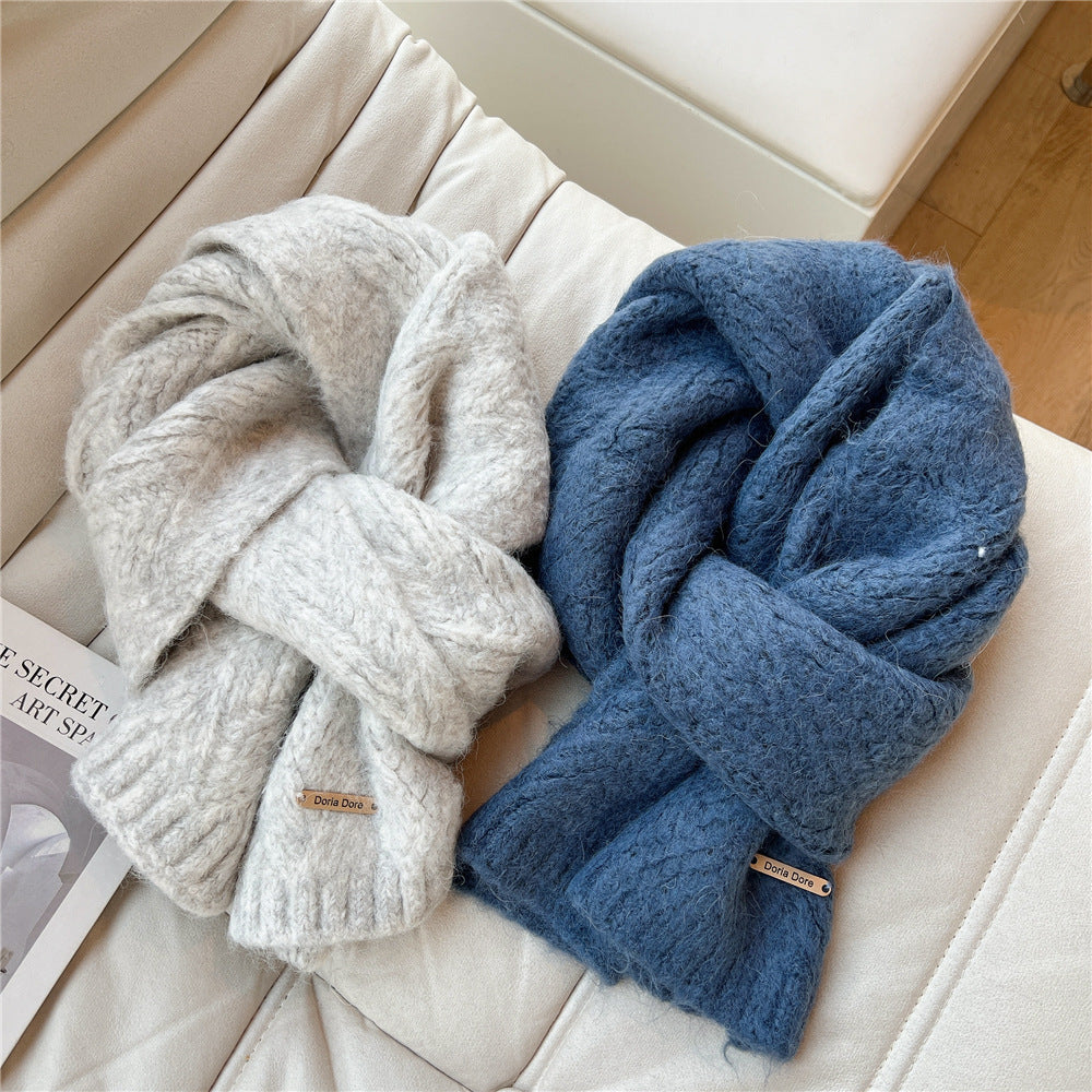 Alpaca wool blend knitted scarf