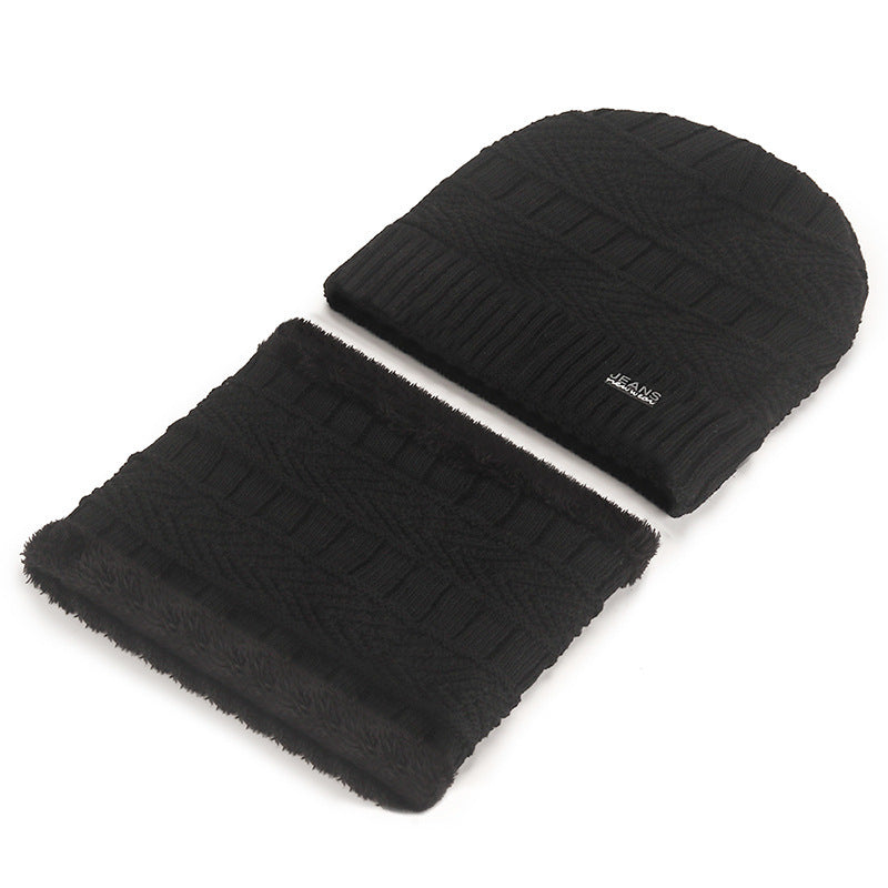 Knit hat and scarf set, lined