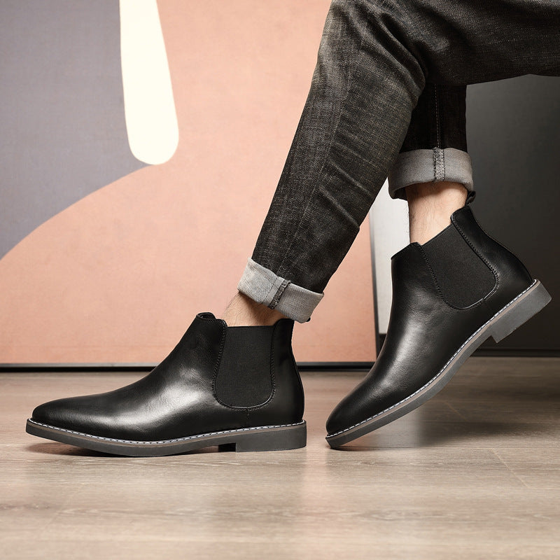 Men's Martin boots, High-Top, PU leather, non-slip