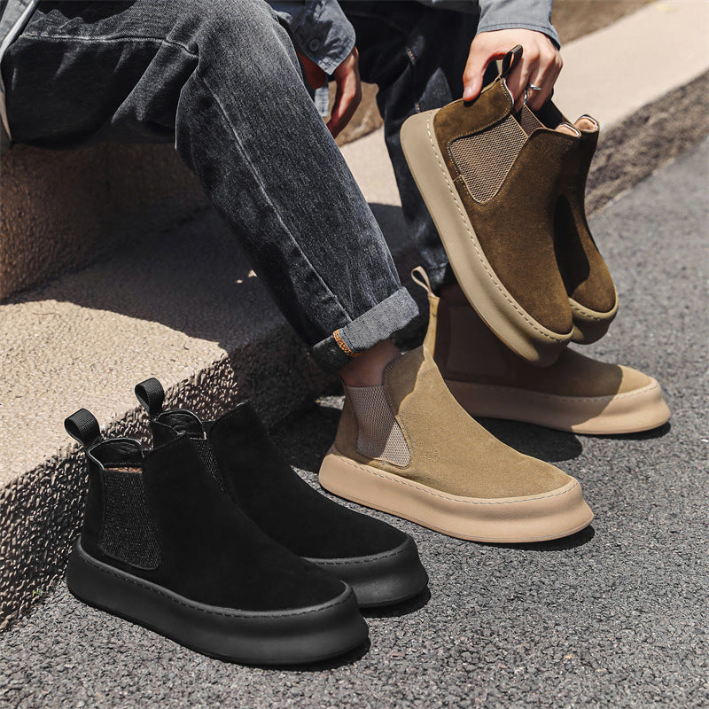 Men's Chelsea Boots, suede look, slip-on, 1203-J