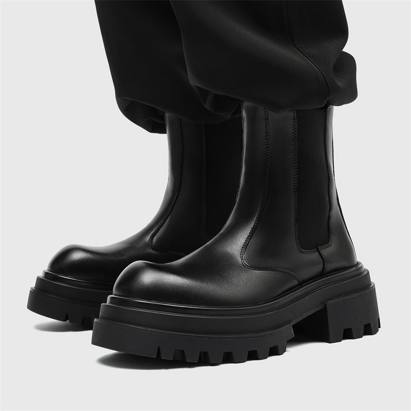 Men's boots with platform, vintage style