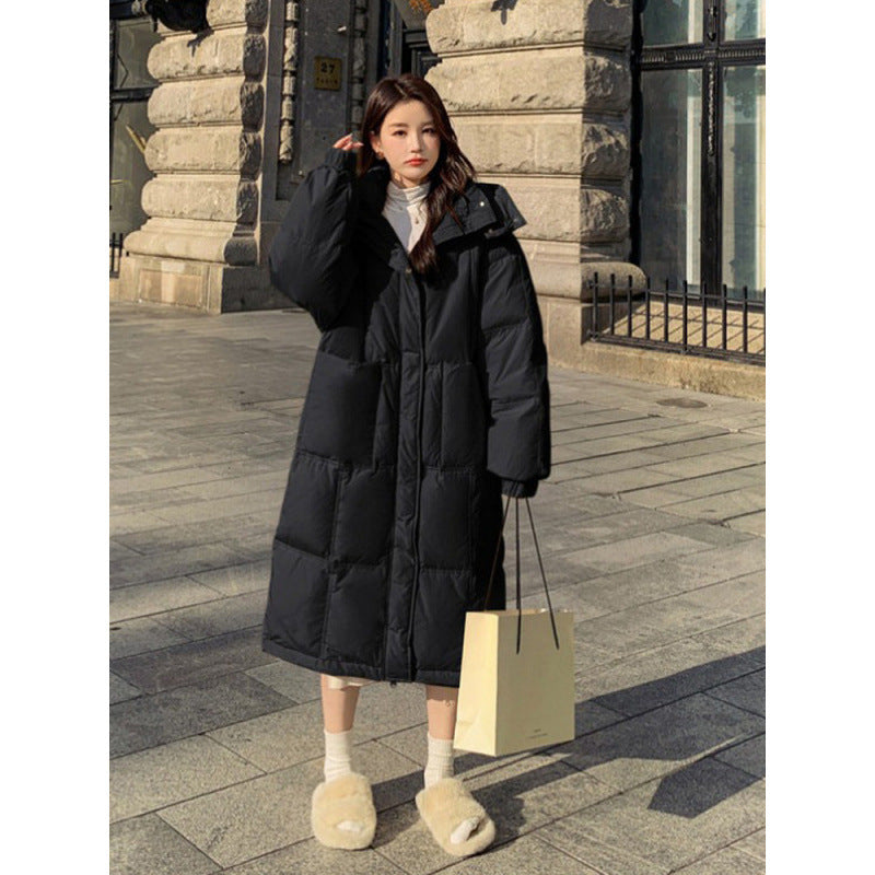 Mid-length, padded women's coat, knee-length